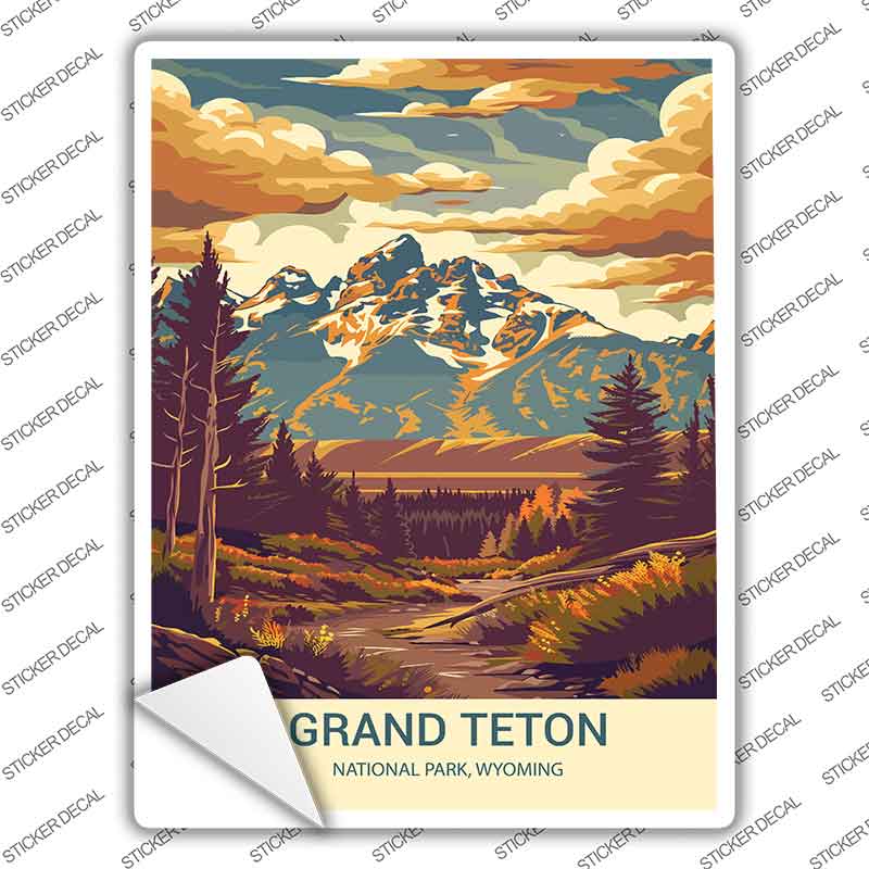 Grand Teton Wyoming Novelty Rectangle Sticker Decal P-4507s
