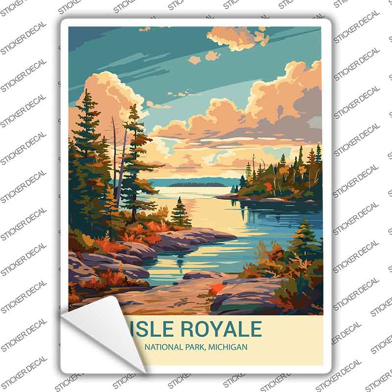 Isle Royale Michigan Novelty Rectangle Sticker Decal P-4516s