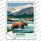 Katmai Alaska Novelty Rectangle Sticker Decal P-4518s