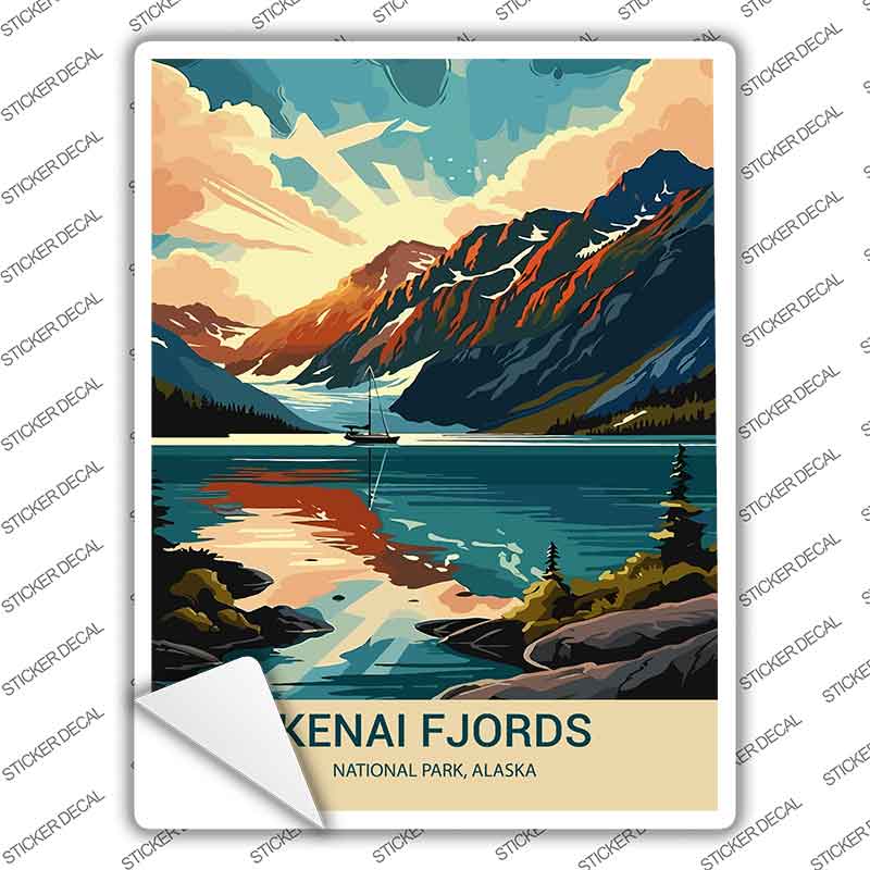 Kenai Fjords Alaska Novelty Rectangle Sticker Decal P-4519s