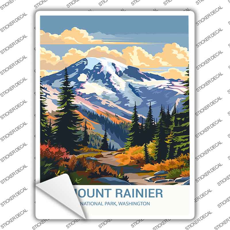 Mount Rainier Washington Novelty Rectangle Sticker Decal P-4526s