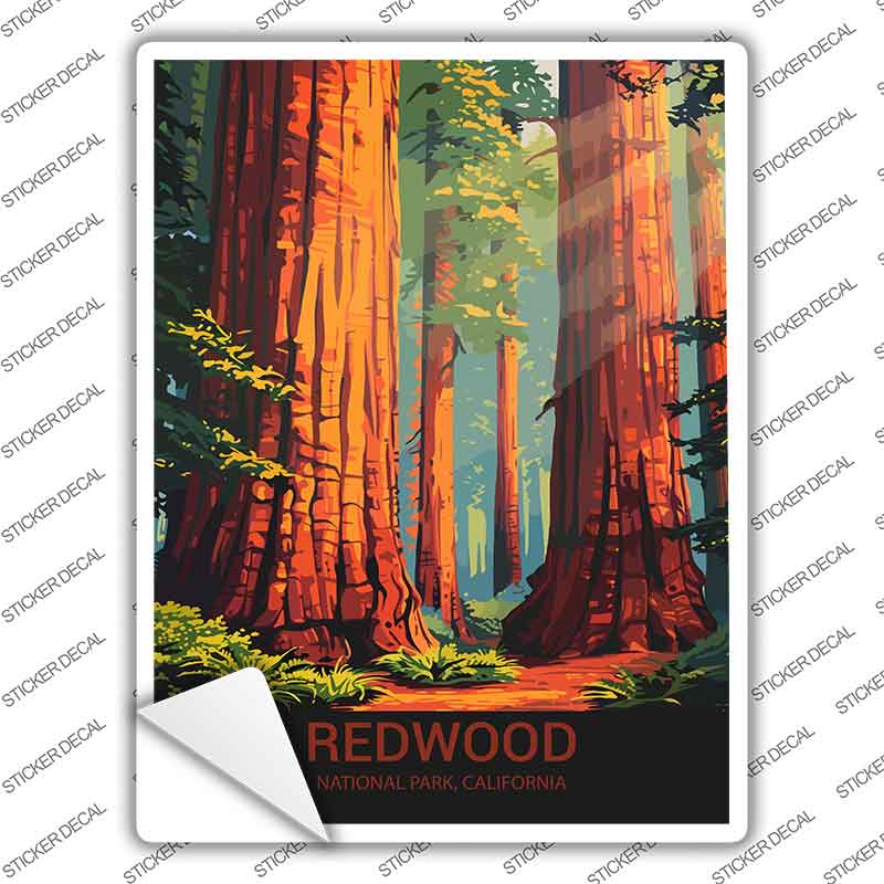 Redwood California Novelty Rectangle Sticker Decal P-4535s