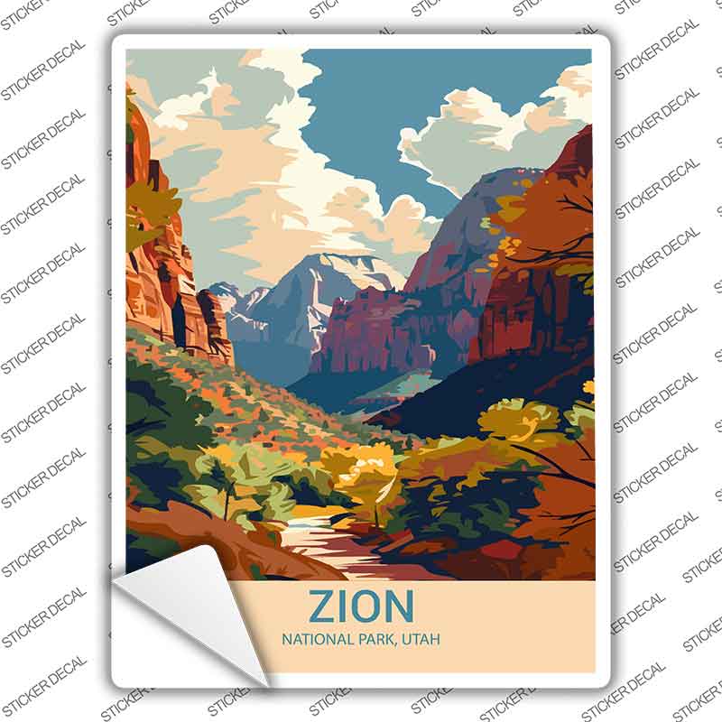 Zion Utah Novelty Rectangle Sticker Decal P-4545s