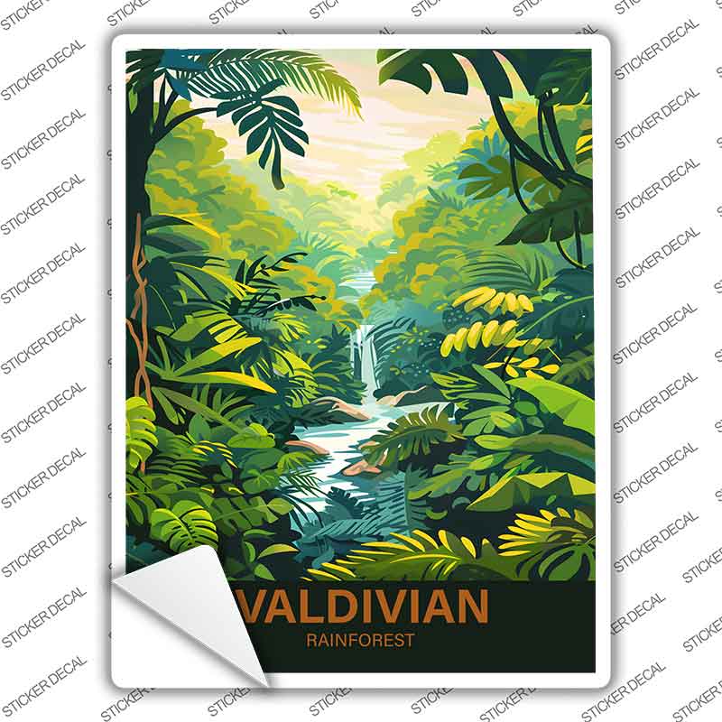 Valdivian Rainforest Novelty Rectangle Sticker Decal P-4547s