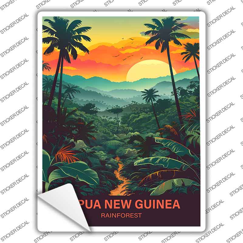 Papua New Guinea Rainforest Novelty Rectangle Sticker Decal P-4551s