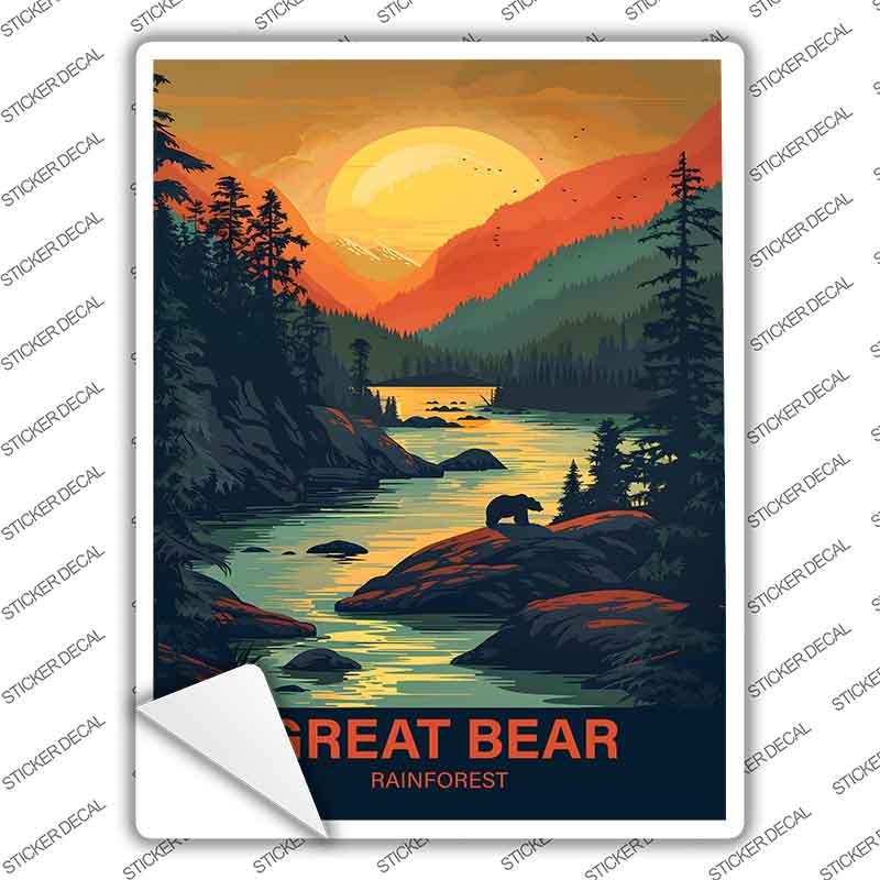 Great Bear Rainforest Novelty Rectangle Sticker Decal P-4555s