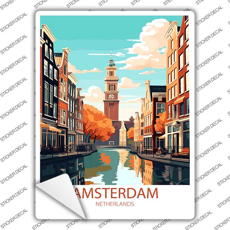 Amsterdam Netherlands Novelty Rectangle Sticker Decal P-4568s