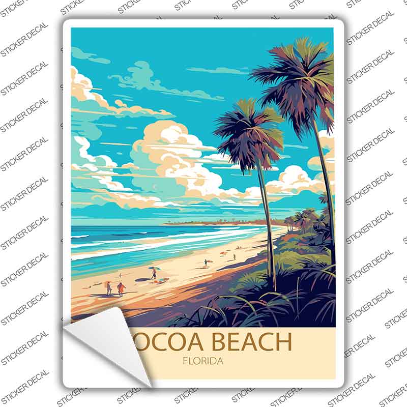 Cocoa Beach Florida Novelty Rectangle Sticker Decal P-4571s