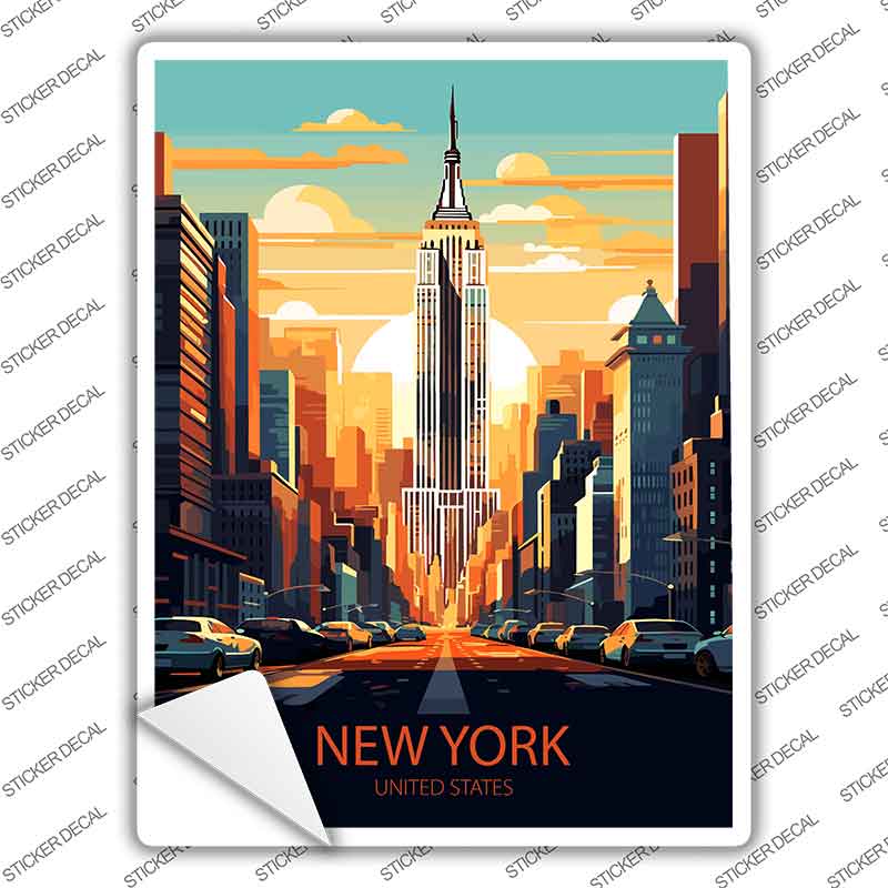 New York United States Novelty Rectangle Sticker Decal P-4587s