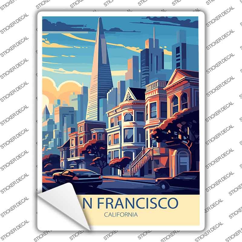 San Francisco California Novelty Rectangle Sticker Decal P-4592s