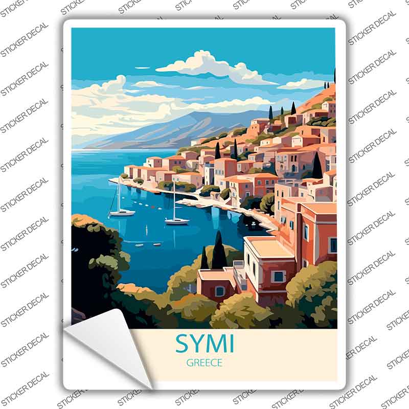 Symi Greece Novelty Rectangle Sticker Decal P-4593s