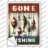 Gone Fishing Novelty Rectangle Sticker Decal P-4609s