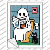 Ghost on Toilet Novelty Rectangle Sticker Decal P-4623s