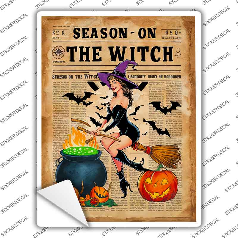 Season On The Witch Novelty Rectangle Sticker Decal P-4626s