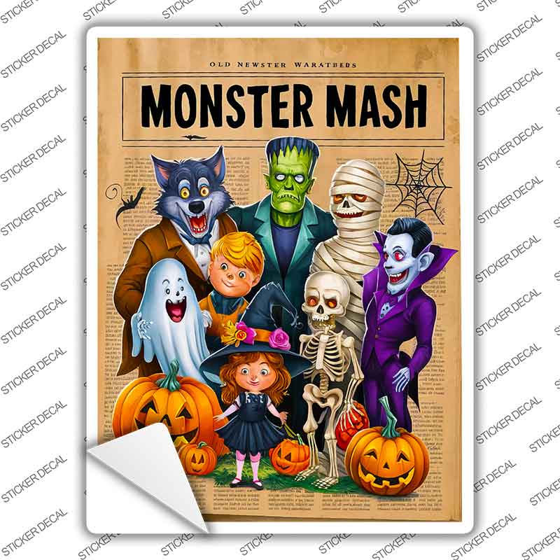 Monster Mash Novelty Rectangle Sticker Decal P-4632s