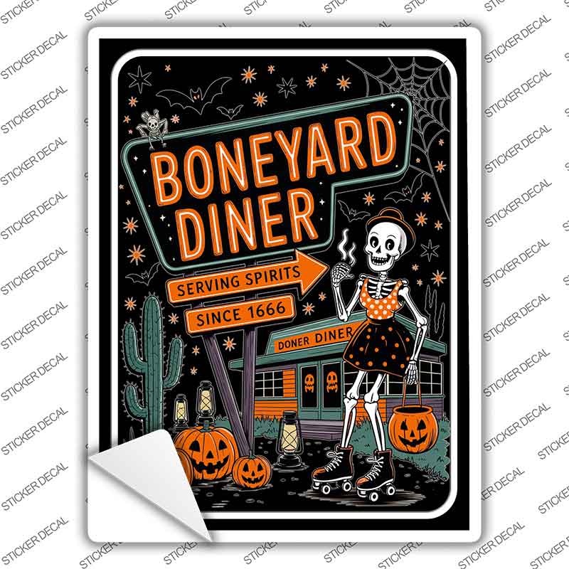 Boneyard Diner Novelty Rectangle Sticker Decal P-4635s