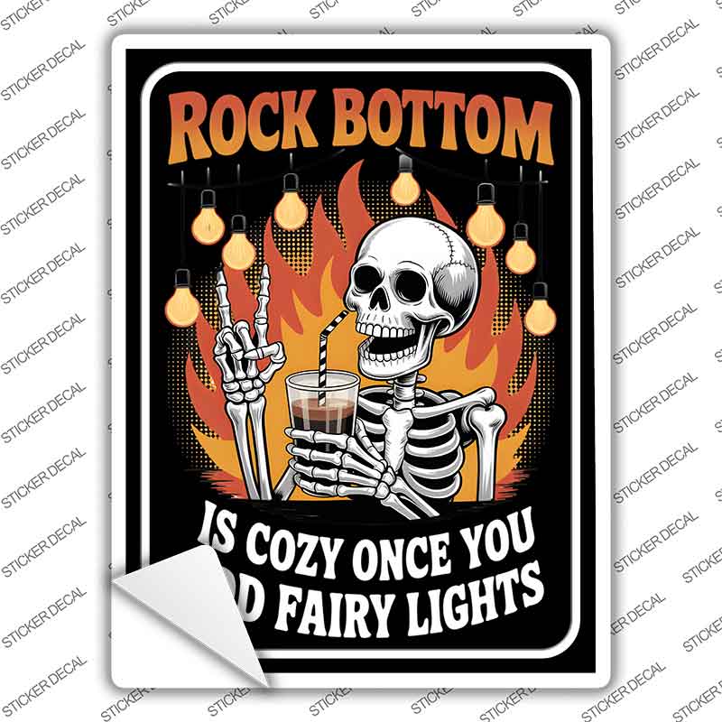 Rock Bottom Novelty Rectangle Sticker Decal P-4640s