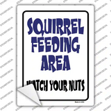 Squirrel Feeding Area Novelty Rectangle Sticker Decal