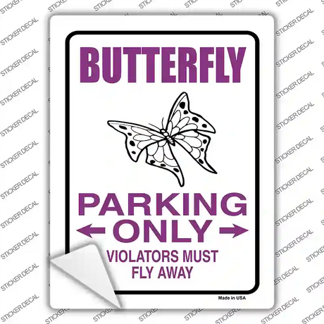 Butterfly Only Novelty Rectangle Sticker Decal