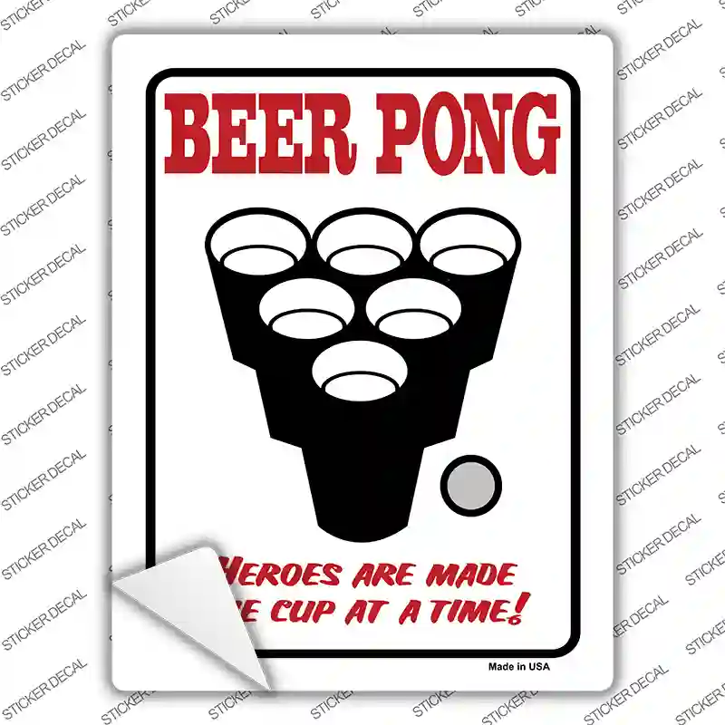 Beer Pong Novelty Rectangle Sticker Decal