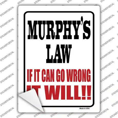 Murphys Law Novelty Rectangle Sticker Decal
