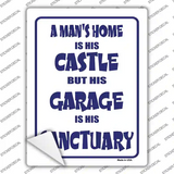 Garage is His Sanctuary Novelty Rectangle Sticker Decal