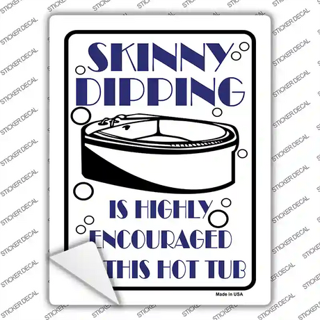 Skinny Dipping Novelty Rectangle Sticker Decal