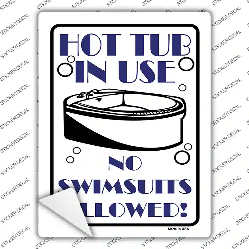 Hot Tub in Use Novelty Rectangle Sticker Decal
