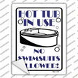 Hot Tub in Use Novelty Rectangle Sticker Decal