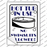 Hot Tub in Use Novelty Rectangle Sticker Decal