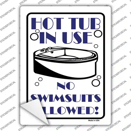 Hot Tub in Use Novelty Rectangle Sticker Decal