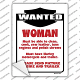 Motorcycle Woman Wanted Novelty Rectangle Sticker Decal