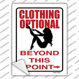 Clothing Optional Sexy Novelty Rectangle Sticker Decal