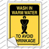 Wash in Warm Water Novelty Rectangle Sticker Decal