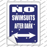 No Swimsuits After Dark Novelty Rectangle Sticker Decal