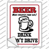 Beer Cheaper Than Gas Novelty Rectangle Sticker Decal