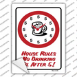 No Drinking Til After 5 Novelty Rectangle Sticker Decal
