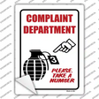 Complaint Department Novelty Rectangle Sticker Decal