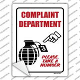 Complaint Department Novelty Rectangle Sticker Decal
