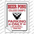 Beer Pong College Champs Novelty Rectangle Sticker Decal