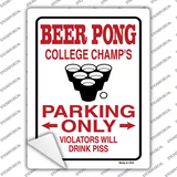 Beer Pong College Champs Novelty Rectangle Sticker Decal