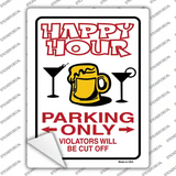 Happy Hour Parking Novelty Rectangle Sticker Decal