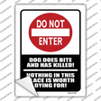 Do Not Enter Dog Bites Novelty Rectangle Sticker Decal