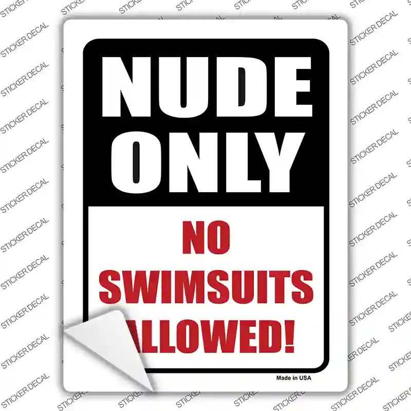 Nude Only Novelty Rectangle Sticker Decal