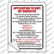 Application To Date My Daughter Novelty Rectangle Sticker Decal