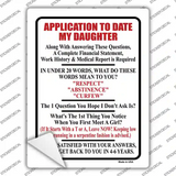 Application To Date My Daughter Novelty Rectangle Sticker Decal