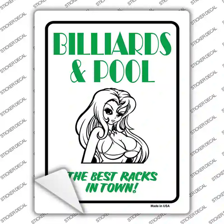 Billiards & Pool Novelty Rectangle Sticker Decal