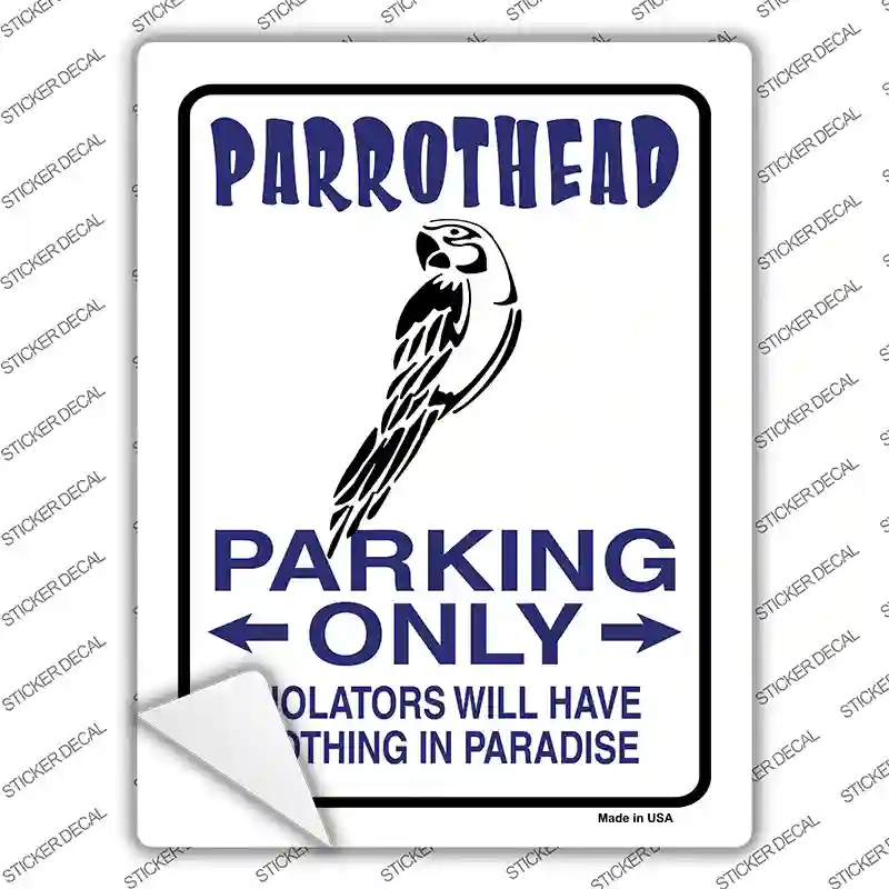 Parrothead Parking Novelty Rectangle Sticker Decal