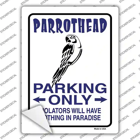 Parrothead Parking Novelty Rectangle Sticker Decal