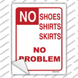 No Shoes Shirt Skirts No Problem Novelty Rectangle Sticker Decal